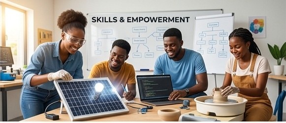 Illustration of a youth skills workshop